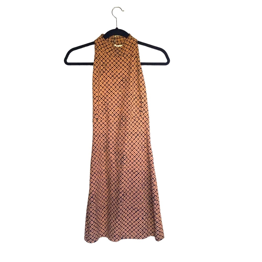 Manaola Hawaii backless Halter Dress in Piko Watermark Print Rare